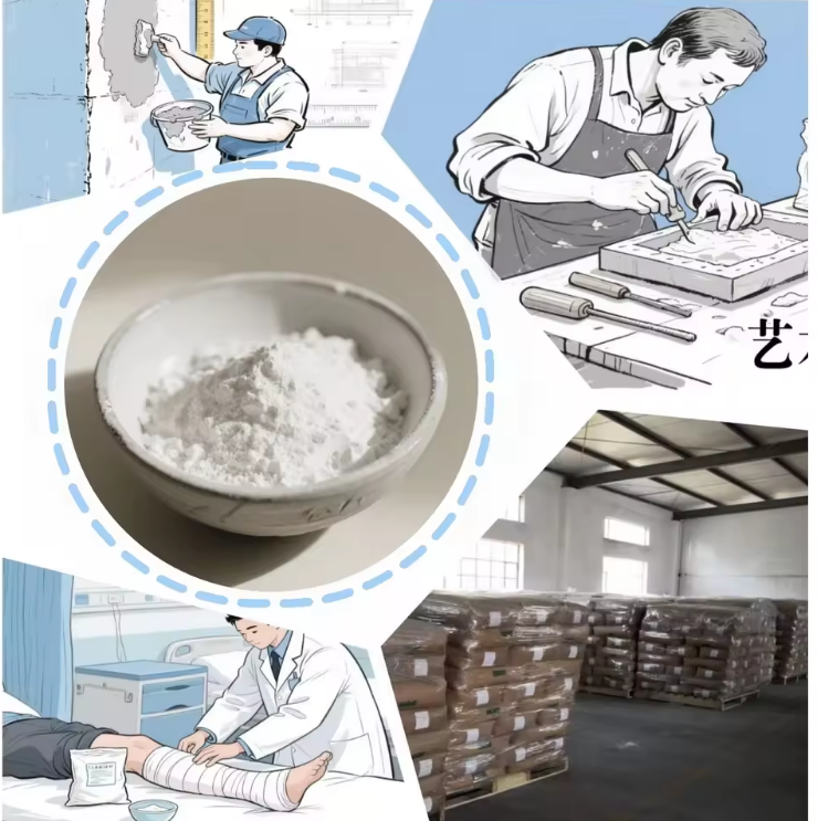 High Purity Gypsum Powder White Plaster Powder Pottery and Ceramic Casting Gypsum Powder for Art Model Sculpture