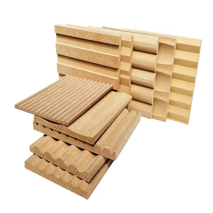 Wall Panel 3D Wave MDF Modern Laser Embossed 3D Wave MDF for TV Setting Wall Decorative