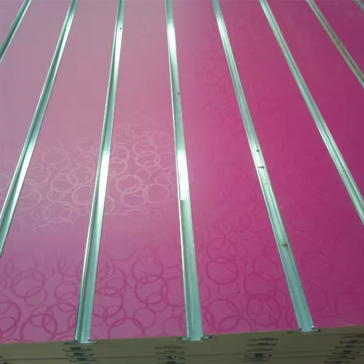 16mm 18mm Melamine Slatwall MDF Slotted Panel 1220*1220mm/1220*2440mm Grooved Aluminum Display Board