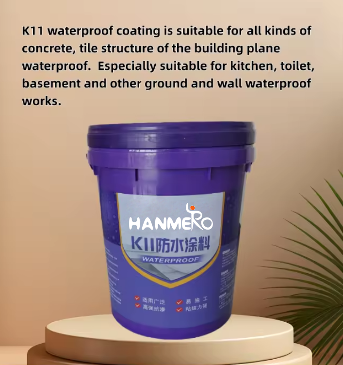 K11 Flexible Acrylic Waterproof Coating High Strength Durable for Bathroom Kitchen Wall Swimming Pool Modern Design