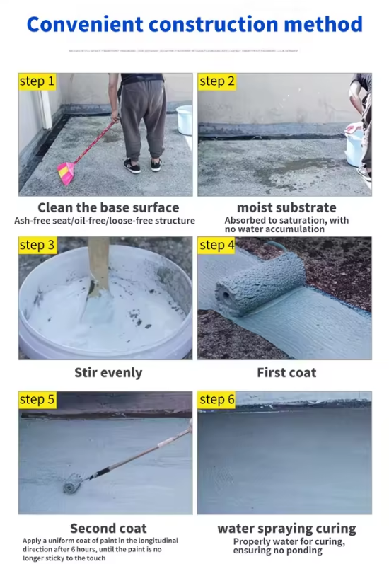 Kitchen Bathroom Tile Leak-proof Waterproof Coating Synthetic Material Strong Anti-seepage Scrub-resistant for Interior Exterior